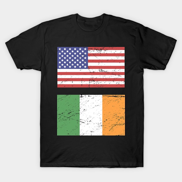 United States Flag & Republic Of Ireland Flag T-Shirt by MeatMan